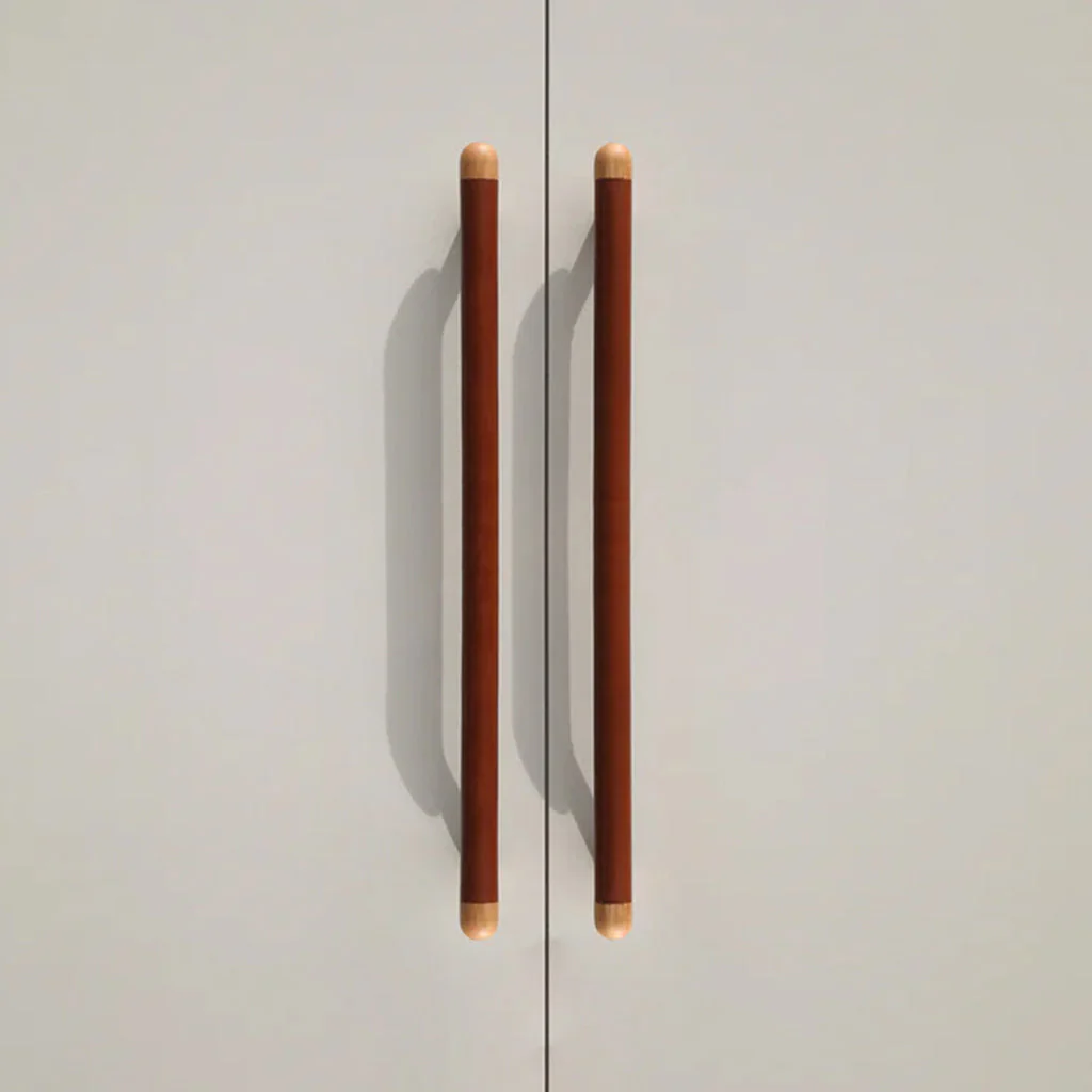 Chapman Wood Bar Pull With Leather - Image 2