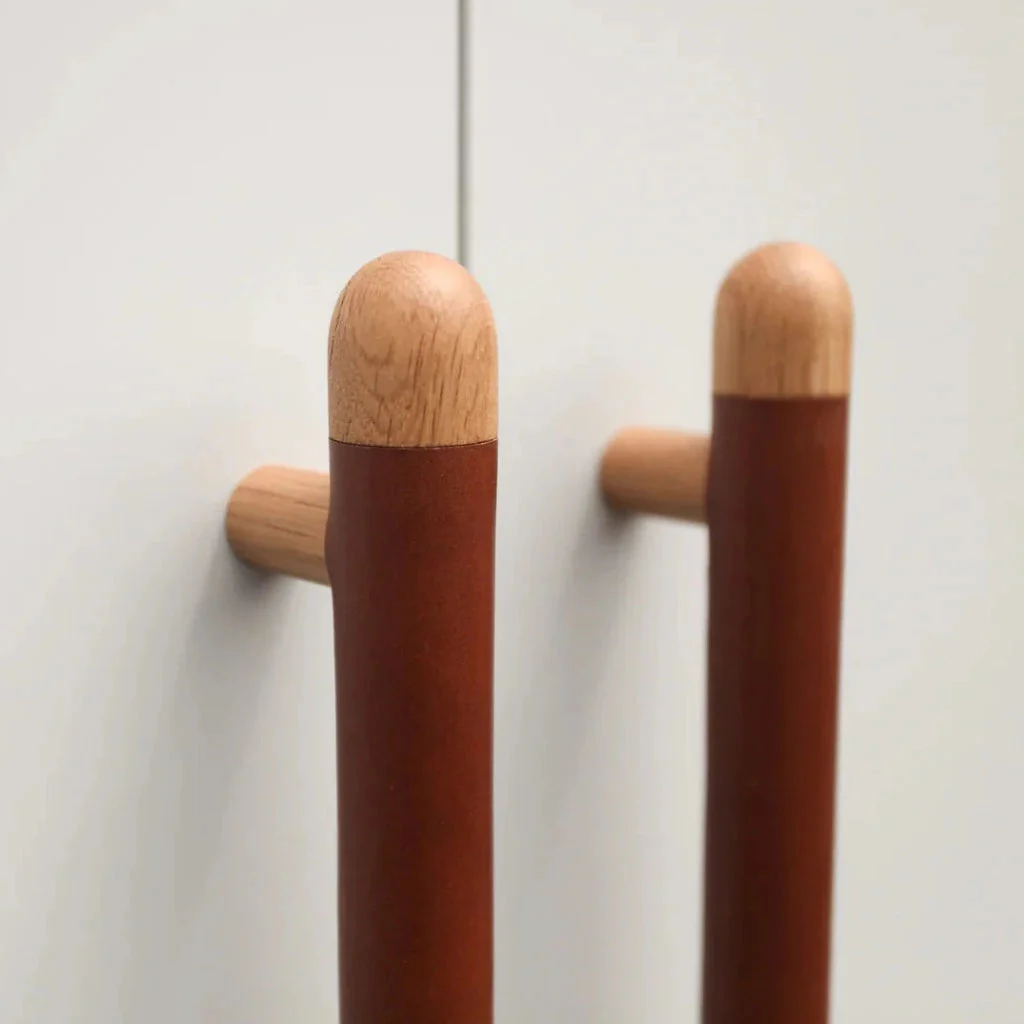Chapman Wood Bar Pull With Leather - Image 6