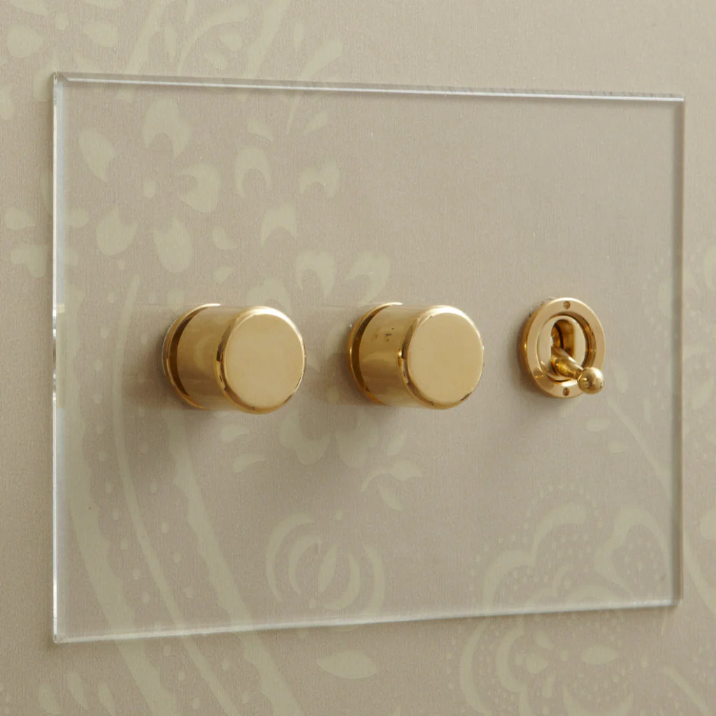 Invisible Plate Combination Rotary Dimmers and Toggle Switches by Forbes & Lomax