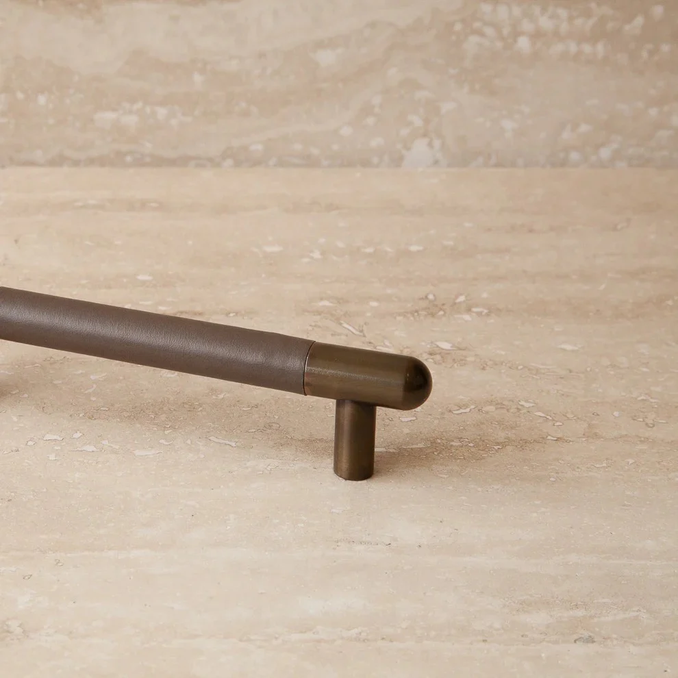 Mineral Leather Wrapped Metal Appliance Bar Pull - Image 8