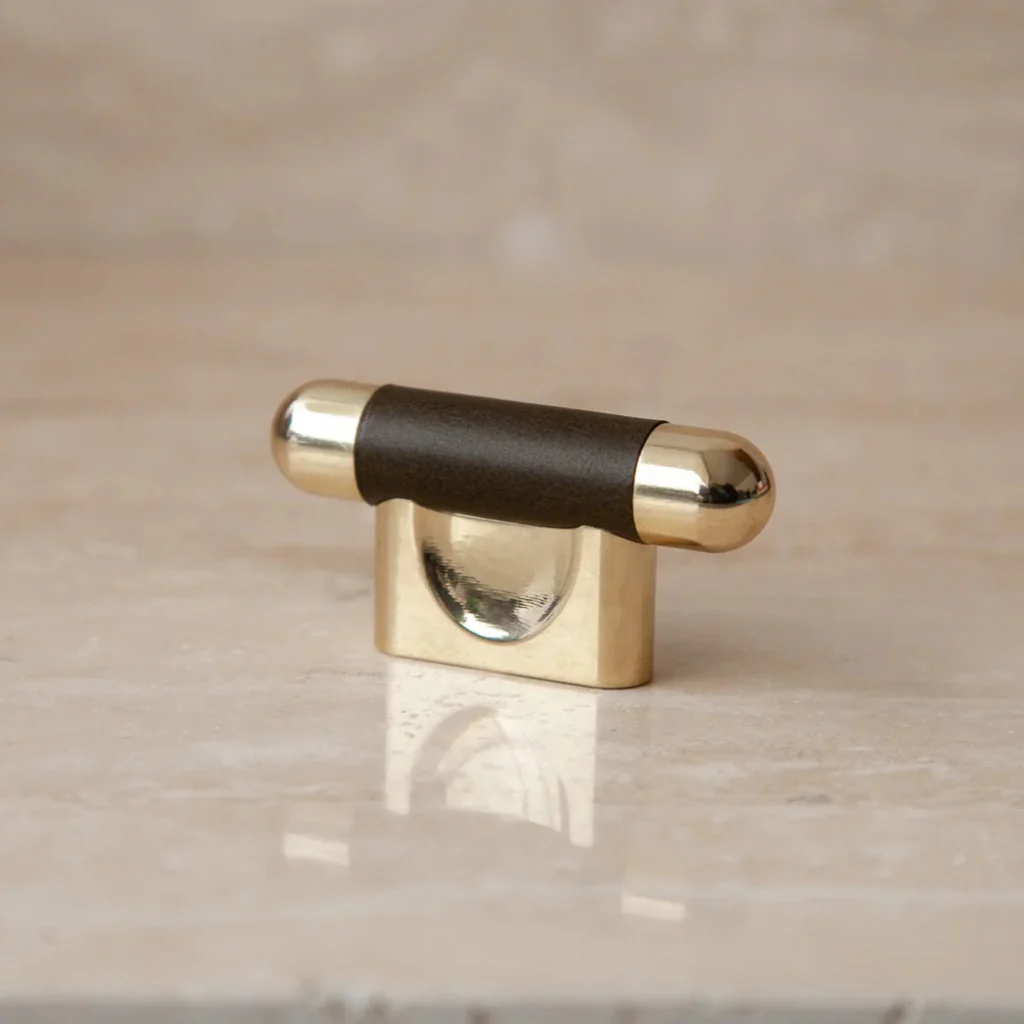 Mineral Leather Wrapped Metal Knob - Image 5