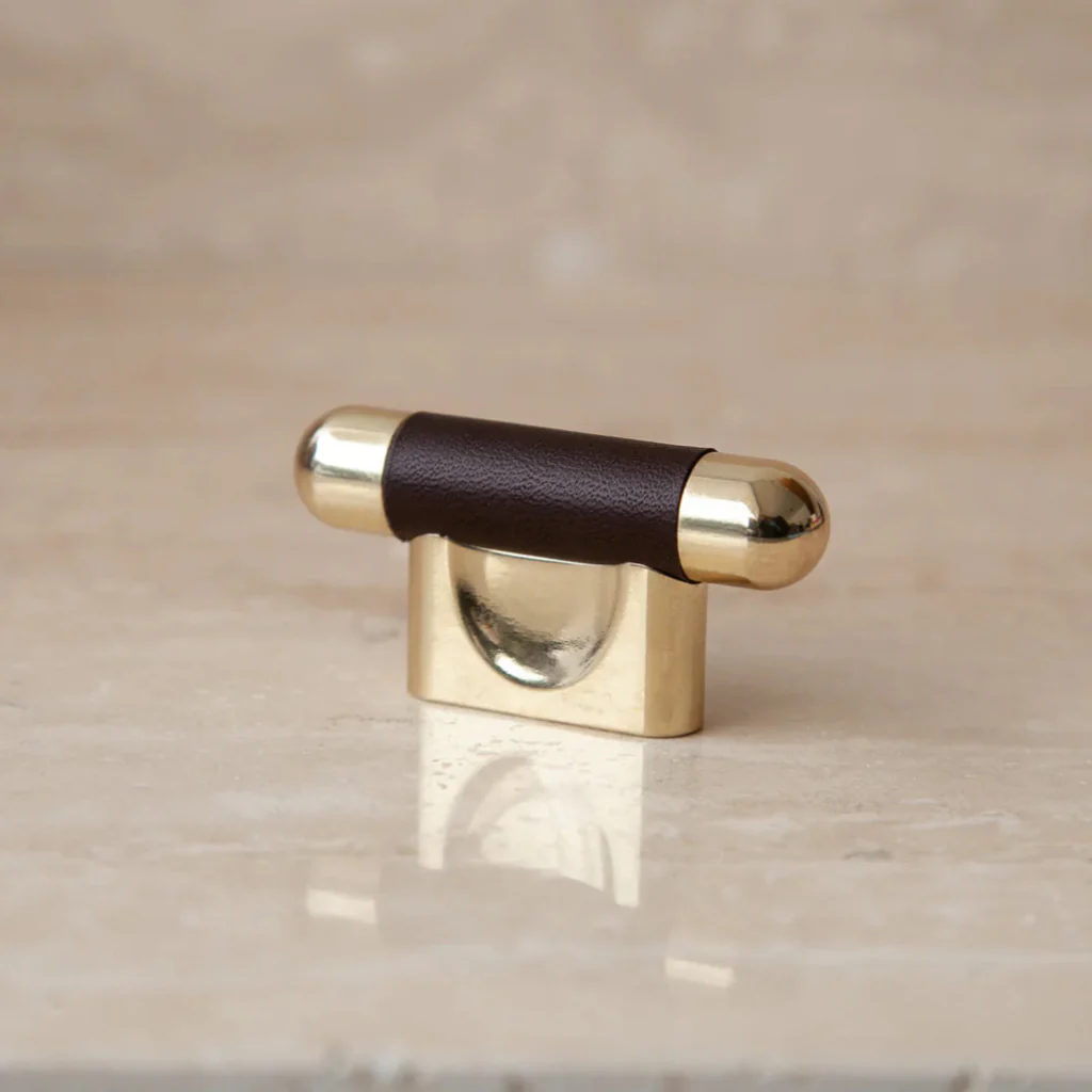 Mineral Leather Wrapped Metal Knob - Image 6