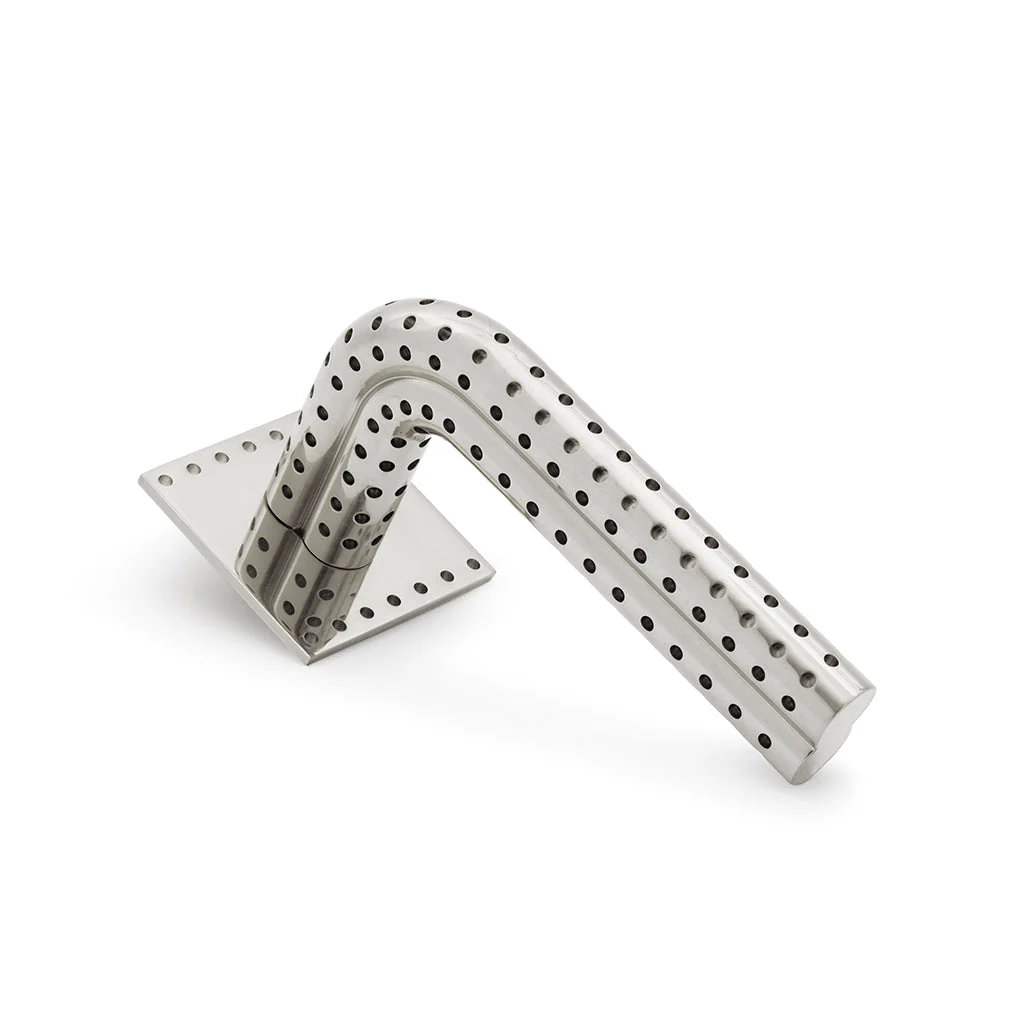 Stardust Perforated Door Lever Handle on Rose - Image 2